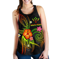 Kosrae Polynesian Personalised Women's Racerback Tank - Legend of Kosrae (Reggae) - Polynesian Pride