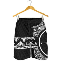 Yap Polynesian All Over Print Men's Short - Black Version Black - White - Polynesian Pride