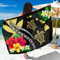Hawaii Map Turtle Hibiscus Plumeria Polynesian - Sarong AH - Polynesian Pride