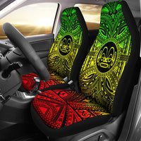 Marquesas Islands Car Seat Cover - Marquesas Islands Coat Of Arms Polynesian Reggae Style Universal Fit Reggae - Polynesian Pride