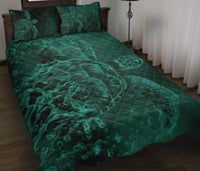 Hawaii Sea Turtle Water Color Travel Galaxy Quilt Bed Set - AH - Turquoise - Polynesian Pride