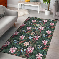 Tropical Monstera Leaf Red Rug Red - Polynesian Pride