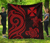 Wallis and Futuna Premium Quilt - Red Tentacle Turtle Red - Polynesian Pride