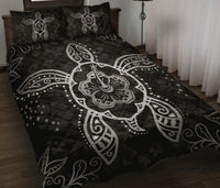 Turtle Hibiscus Gray Quilt Bed Set - Polynesian Pride