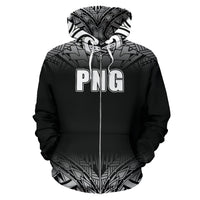 Papua New Guinea All Over Zip up Hoodie Fog Black Style - Polynesian Pride