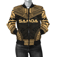 Samoa Polynesian Chief Women'S Bomber Jacket - Gold Version Gold - Polynesian Pride