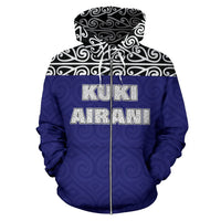 Cook Islands All Over Zip up Hoodie Maori Hoodie Version - Polynesian Pride