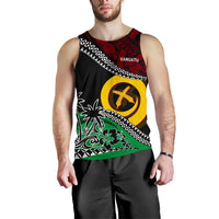 Vanuatu Men Tank Top Fall In The Wave Black - Polynesian Pride