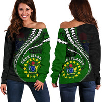 Cook Islands Women's Off Shoulder Sweater Kanaloa Tatau Gen CK Art - Polynesian Pride