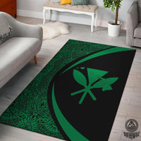 Hawaii Kanaka Polynesian Area Rug Circle Style Rug Green - Polynesian Pride