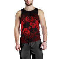 Tonga Polynesian Men's Tank Top - Red Tribal Pattern - Polynesian Pride