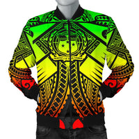 Samoa Polynesian Men's Bomber Jacket - Samoa Reggae Seal with Polynesian Tattoo Reggae - Polynesian Pride