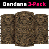 Polynesian Lauhala Mix Gold Bandana 3 - Pack - Polynesian Pride