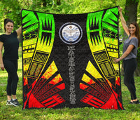 Marshall Islands Premium Quilt - Marshall Islands Seal Polynesian Reggae Tattoo - Polynesian Pride