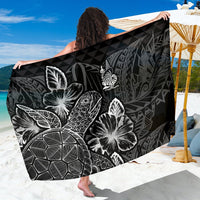 New Caledonia Sarong - Turtle Hibiscus Pattern Women One Size Black - Polynesian Pride
