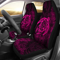 Hawaii Car Seat Covers - Hawaii Turtle Map Hibiscus Poly Pink - Polynesian Pride