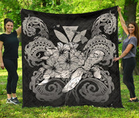 Hawaii Turtle Wave Polynesian Premium Quilt - Hey Style Gray Gray - Polynesian Pride