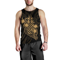 Polynesian Men's Tank Top - Gold Pineapple - Polynesian Pride
