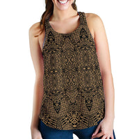 Polynesian Lauhala Mix Gold Women's Racerback Tank Top Gold - Polynesian Pride