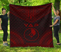 Yap Premium Quilt - Yap Flag Polynesian Chief Red Version Red - Polynesian Pride