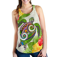 Polynesian Hawaii Women's Racerback Tank Turtle Colorful - Polynesian Pride