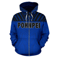 Pohnpei All Over Zip up Hoodie Micronesia Version - Polynesian Pride