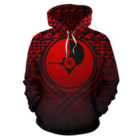 Yap All Over Hoodie Lift up Red - Polynesian Pride