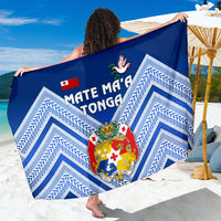 Mate Ma'a Tonga Rugby Sarong Polynesian Creative Style - Blue Sarong One Size Blue - Polynesian Pride