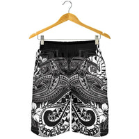 Tahiti Men's Shorts - White Shark Polynesian Tattoo - Polynesian Pride