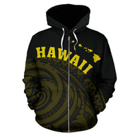 Hawaii Polynesia Hoodie Yellow Tatau Style - Polynesian Pride