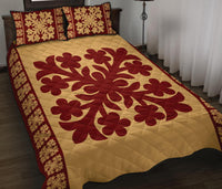 Hawaiian Quilt Pattern Flower Guide Quilt Bed Set - Polynesian Pride