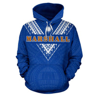 Marshall Islands All Over Hoodie Blue Sailor Style - Polynesian Pride