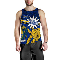 Nauru Rugby Men Tank Top Version Turtle Polynesian Blue - Polynesian Pride
