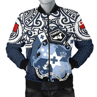 Tonga Polynesian Bomber Jacket (Men) - Tongan Pride (Blue) Blue - Polynesian Pride