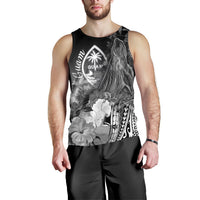 Guam Men's Tank Top - Humpback Whale with Tropical Flowers (White) - Polynesian Pride