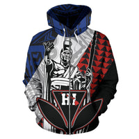 Hawaii Kanaka Cover Kakau Polynesian King Hoodie (Zipper) - Polynesian Pride