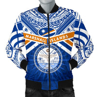 Marshall Islands Rugby Men Bomber Jacket Forever Blue - Polynesian Pride