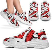 Polynesian Maori Ethnic Ornament Red Chunky Sneakers - Polynesian Pride