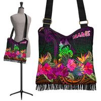 New Caledonia Polynesian Personalised Crossbody Boho Handbag - Summer Hibiscus One Style One Size Reggae - Polynesian Pride