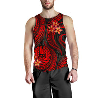 Tahiti Polynesian Men Tank Top - Red Plumeria - Polynesian Pride