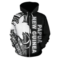 Papua New Guinea Polynesian All Over Zip up Hoodie White Line - Polynesian Pride