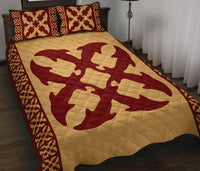 Hawaiian Quilt Pattern Dolphin Couple Quilt Bed Set - Polynesian Pride