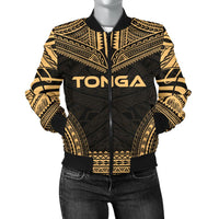 Tonga Polynesian Chief Women'S Bomber Jacket - Gold Version Gold - Polynesian Pride