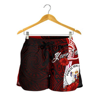 Niue Polynesian Custom Personalised Women's Shorts - Coat Of Arm With Hibiscus - Polynesian Pride