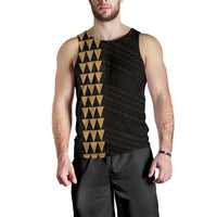 Hawaii Kakau Polynesian Coat Of Arms Men's Tank Top - Gold - Polynesian Pride