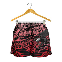 Samoa Polynesian Women's Short - Eagle Tribal Pattern Red - Polynesian Pride