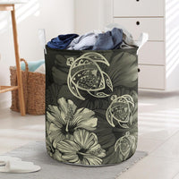Hibiscus Turtles Hawaii Laundry Basket Beige AH Laundry Basket - 4 One Size White - Polynesian Pride