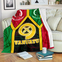 Vanuatu Polynesian Premium Blanket - Vanuatu Flag and Coat Of Arms - Polynesian Pride