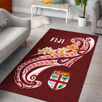 Fiji Area Rug - Fiji Seal Polynesian Patterns Plumeria (Red) - Polynesian Pride