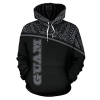 Guam All Over Hoodie Micronesia Curve Grey Style - Polynesian Pride